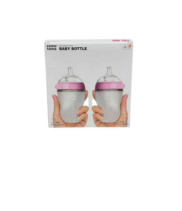 used Comotomo Bottles, 2 Pack, 8oz, Pink