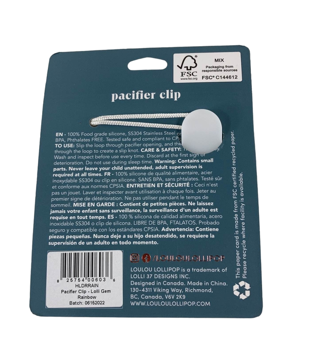 Shop LouLou Lollipop Pacifier Clip, Lolli Gem, Rainbow at GoodBuy Gear