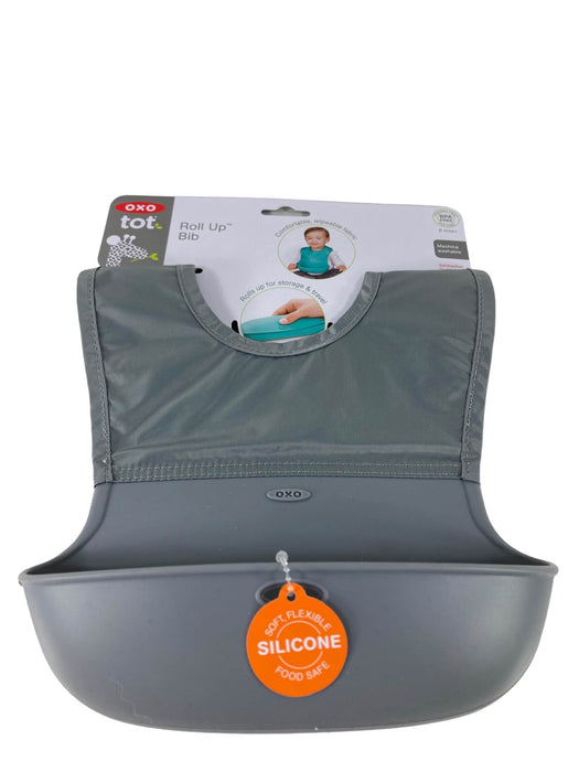 secondhand OXO Tot Roll Up Bib, Gray