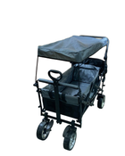 used Wonderfold S4 Push & Pull Premium Utility Folding Wagon with Canopy, Black, S Series