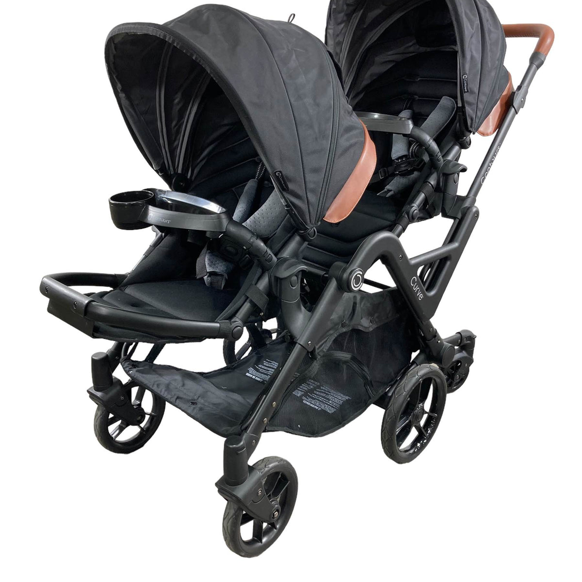 Contours Curve Double Stroller, 2020, Jet Black