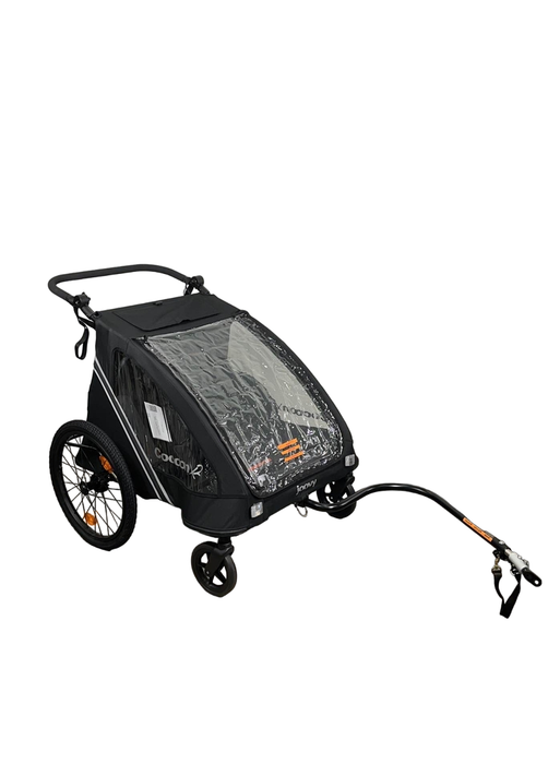 used Joovy Cocoon X2 Double Stroller And Bike Trailer, Black