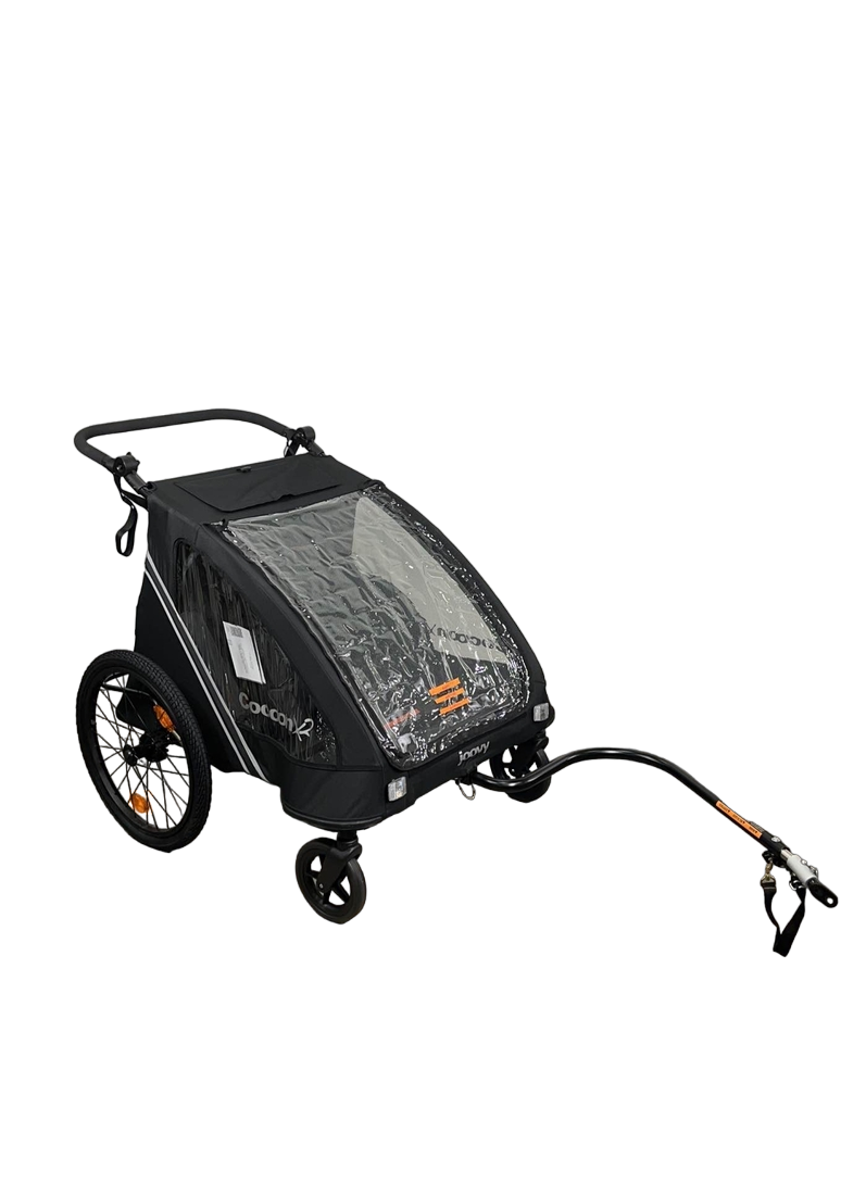 Joovy Cocoon X2 Double Stroller And Bike Trailer, Black