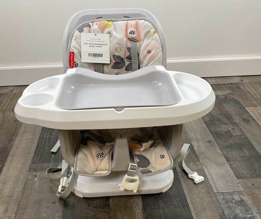 used Fisher Price Space Saver High Chair, pink flowers