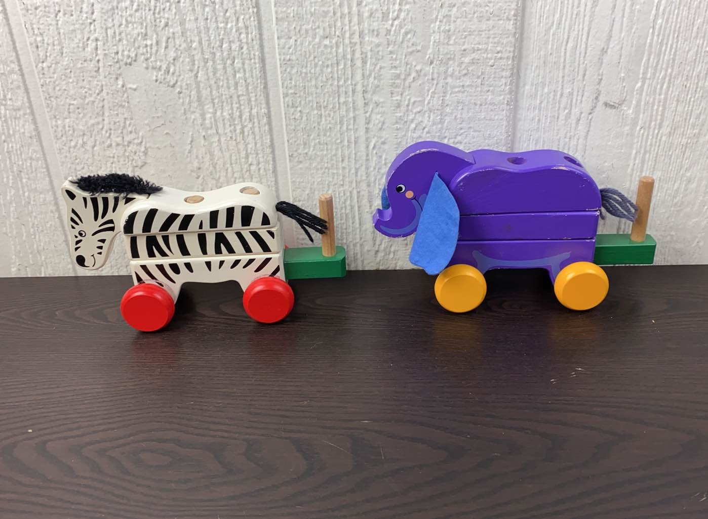 Melissa and doug sales pull along zoo animals