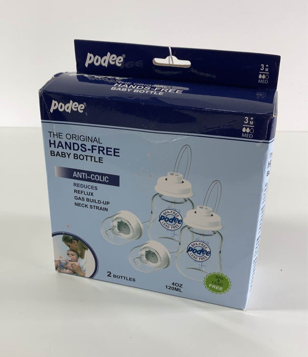 used Podee Hands Free Baby Bottle, 2pk, 4oz