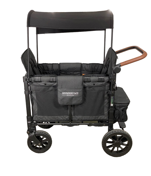 secondhand Wonderfold W2 Luxe Multifunctional Double Stroller Wagon, 2022, Charcoal Black