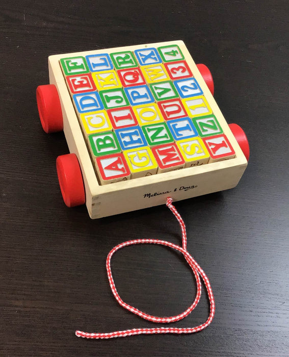 used Melissa & Doug Classic ABC Block Cart Wood Toy