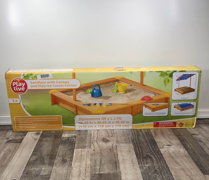 secondhand Playtive Junior Sandbox With Canopy