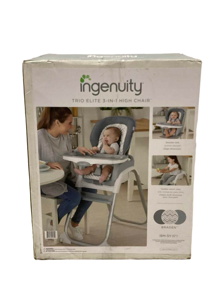 Baby High Chair Ingenuity SmartClean Trio Elite 3-in-1 Convertible