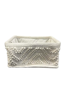 secondhand Crate & Kids Dotte White Woven Macrame Diaper Caddy, Natural