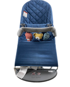 secondhand BabyBjorn Bouncer Bliss, Dark Gray Frame, Midnight Blue Cotton Classic Quilt