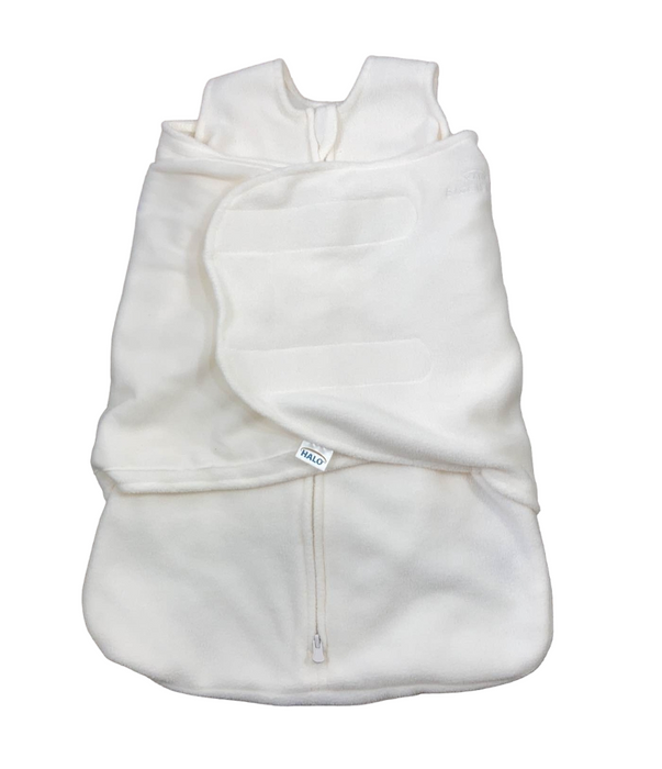 used Halo Micro-Fleece Swaddle, Newborn, Cream