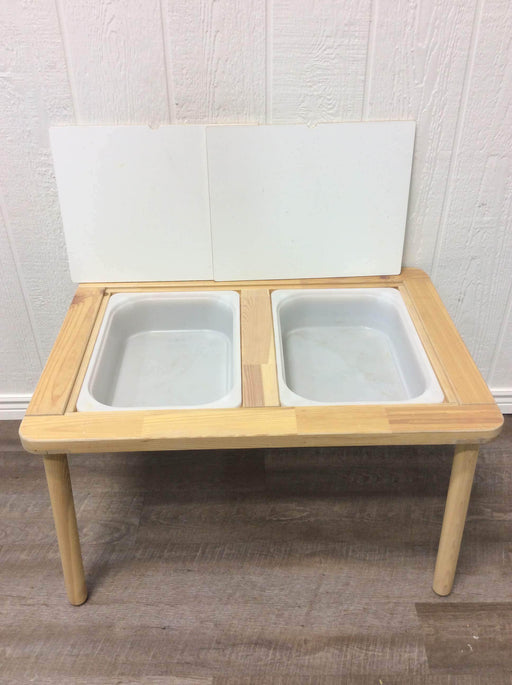 secondhand IKEA FLISAT Desk/Sensory Table With Trofast Tubs