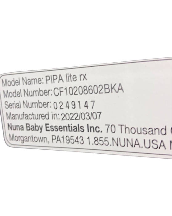 Nuna Pipa Lite RX And Pipa Relx Base, Broken Arrow, 2022