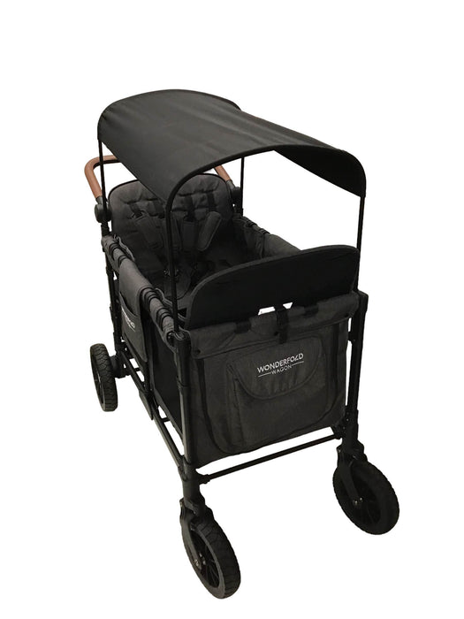 secondhand Wonderfold W2 Luxe Multifunctional Double Stroller Wagon, Charcoal Gray, 2022