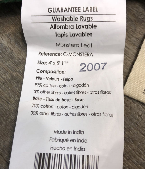 Shop Lorena Canals Washable Rug, Monster Leaf ( 4’ X 5’11”) at GoodBuy Gear