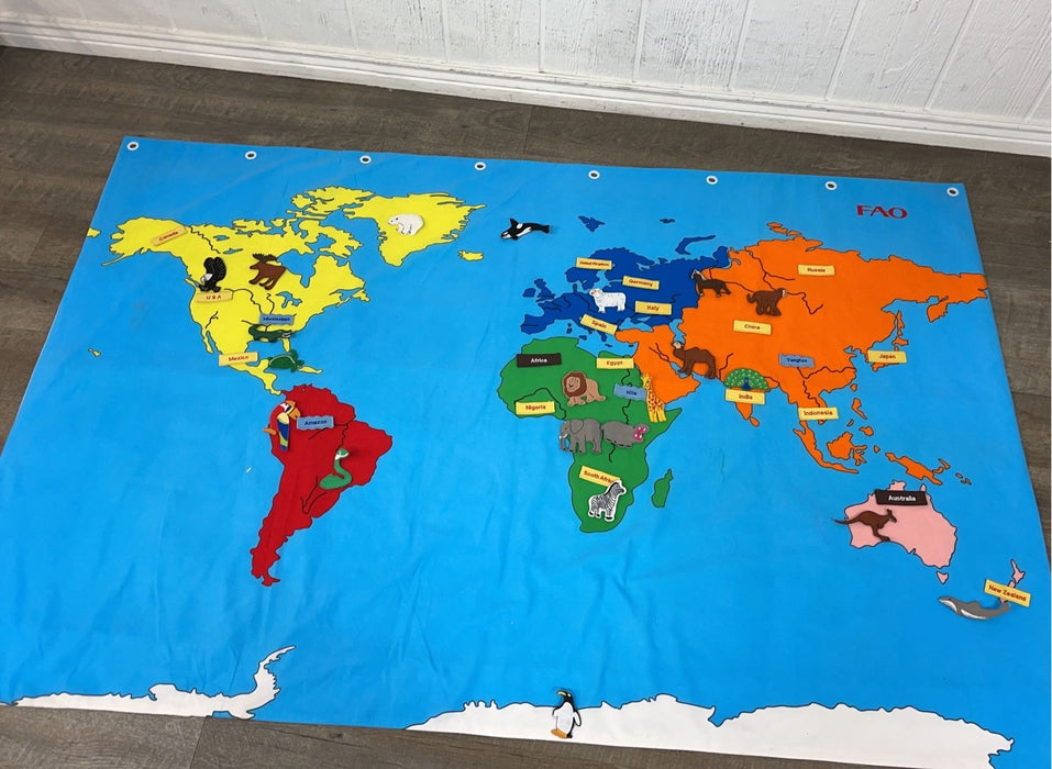 secondhand FAO Schwarz Big World Map