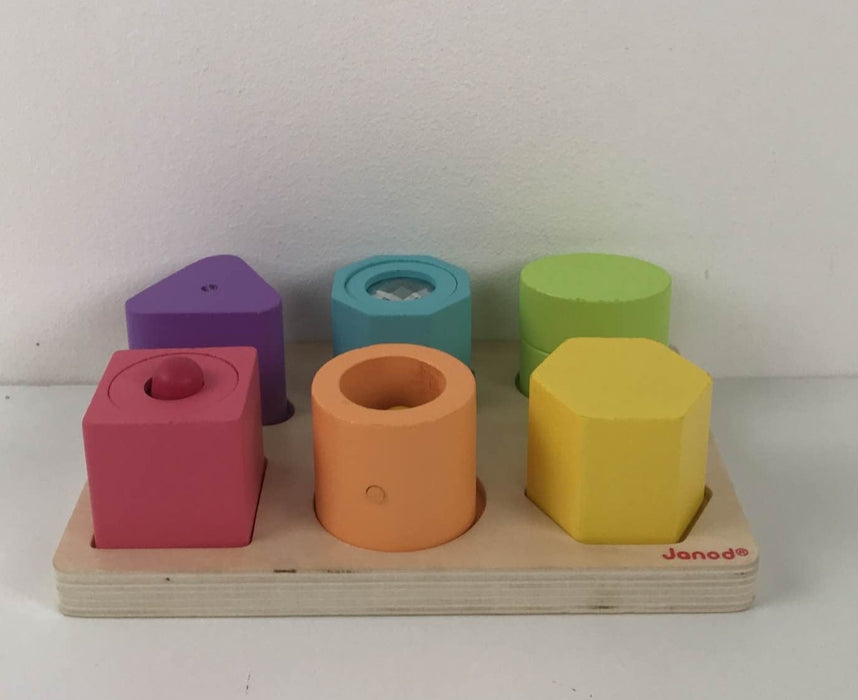 used Janod Shapes And Sounds 6-Block Puzzle