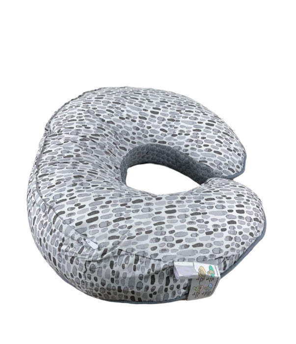 secondhand Boppy Luxe Nursing Pillow, Gray Brushstroke Pennydot