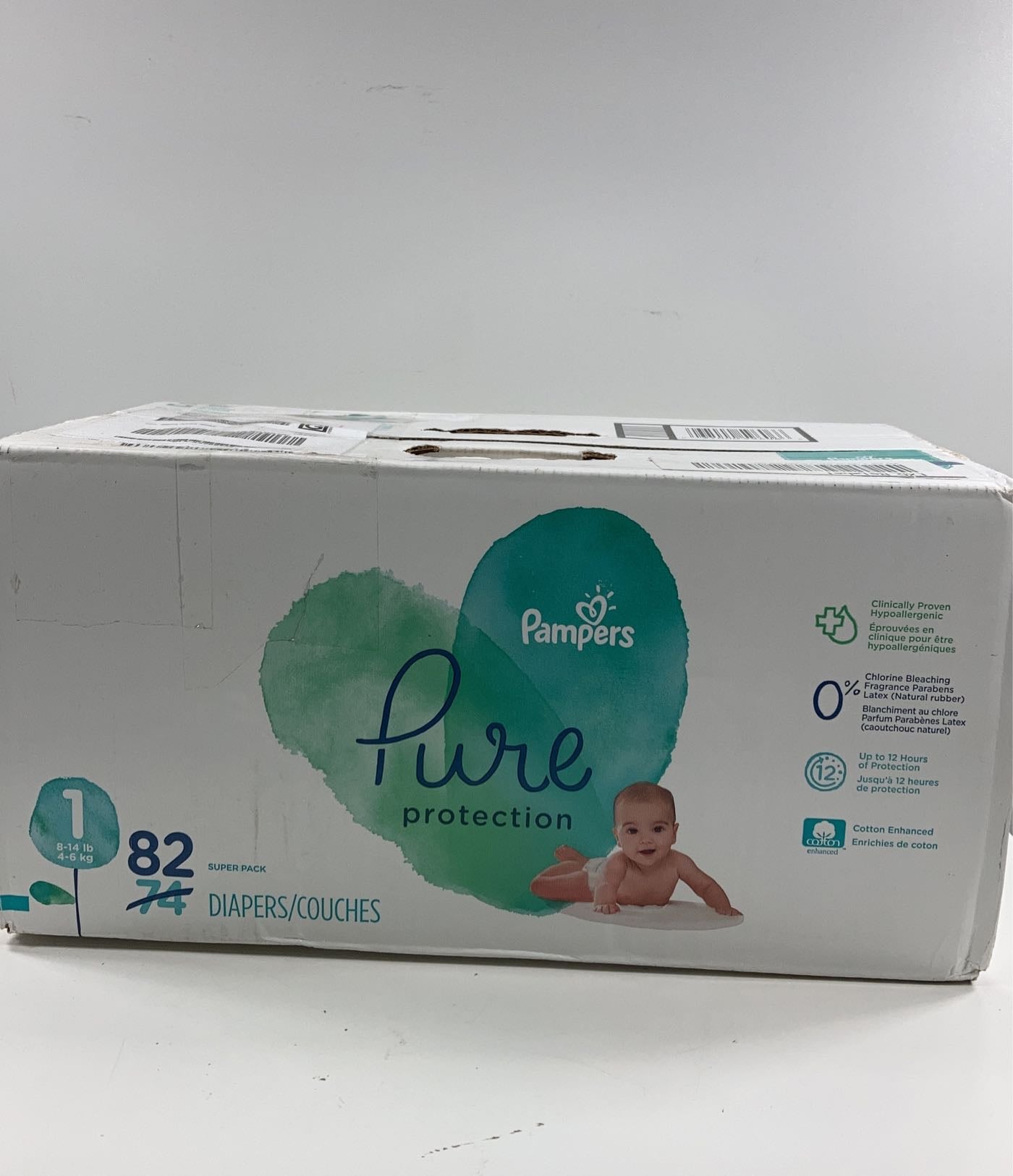 Pampers Pure Protection Diapers Size 1, 82 Count