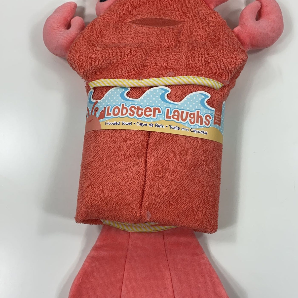 Baby Aspen Hooded Towel, Lobster - Main Image