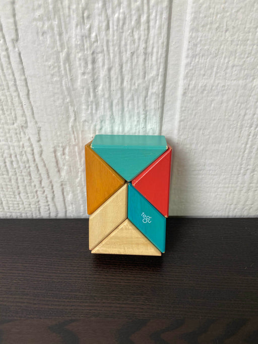 secondhand Tegu Pocket Pouch Prism Magnetic Wooden Block Set