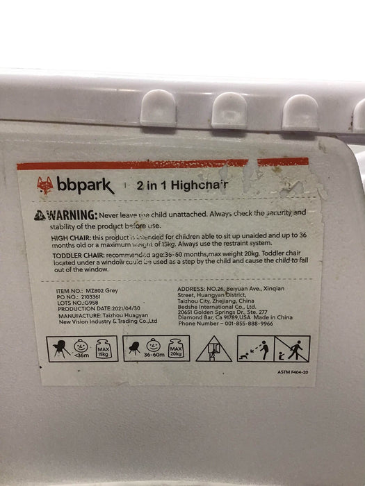 Shop BBpark 2-in-1 High Chair at GoodBuy Gear