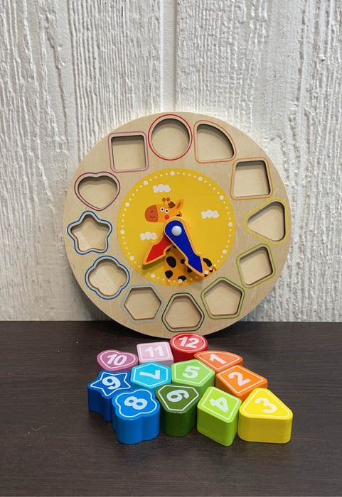 secondhand Wooden Number Educational Clock