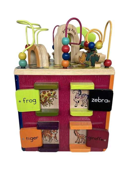 secondhand B. toys Zany Zoo Wooden Activity Cube