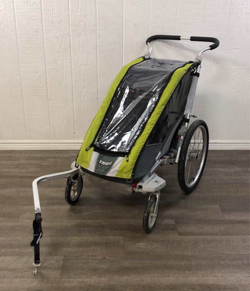 secondhand Thule Chariot Cougar 1 Bike Trailer With Jogging Kit, And Cross Country Skiing Kit