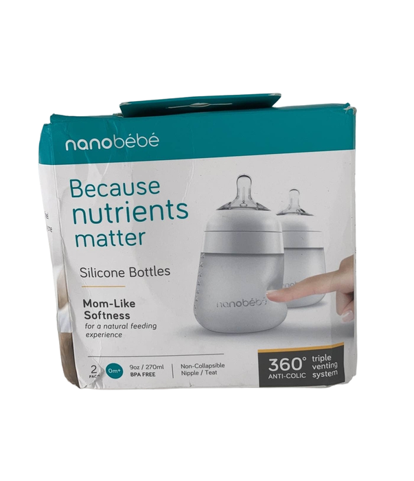 Shop Nanobébé Flexy Silicone Baby Bottles, 9oz, 2-Pack, White at GoodBuy Gear