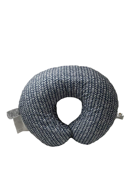 used Boppy Nursing and Infant Support Pillow, Blue Harringbone