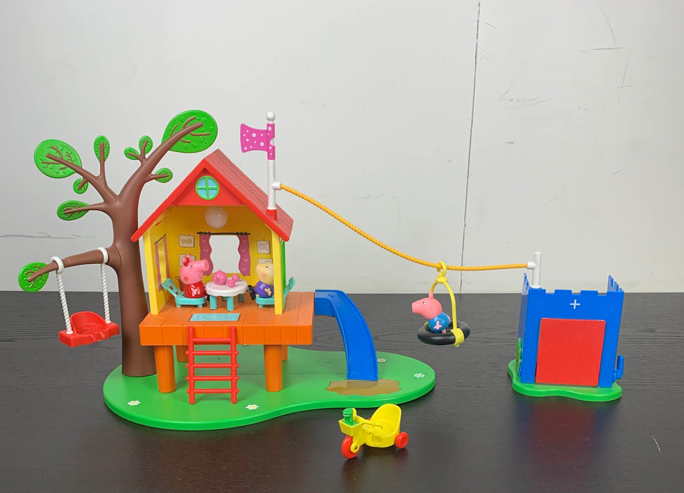 used Peppa Pig Treehouse and George's Fort Playset