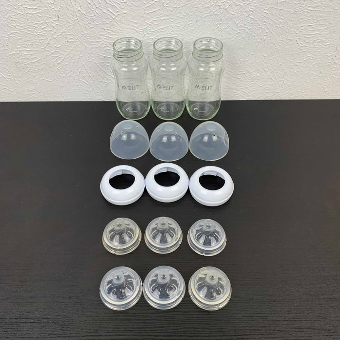 used Philips Avent Natural Glass Bottle Bundle