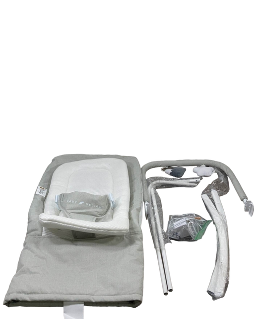 used Baby Delight Go With Me Alpine Deluxe Portable Bouncer, Driftwood Grey