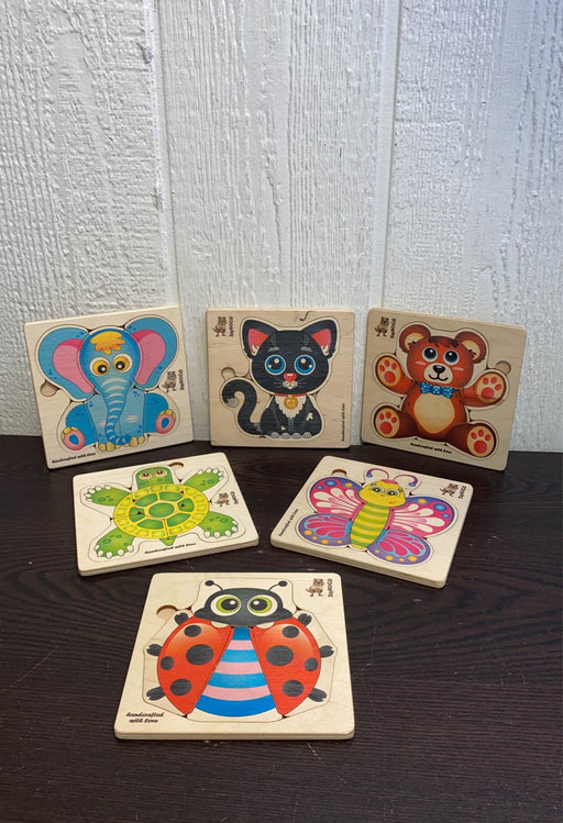 used QUOKKA Wooden Puzzles for Toddlers, 6 Pack