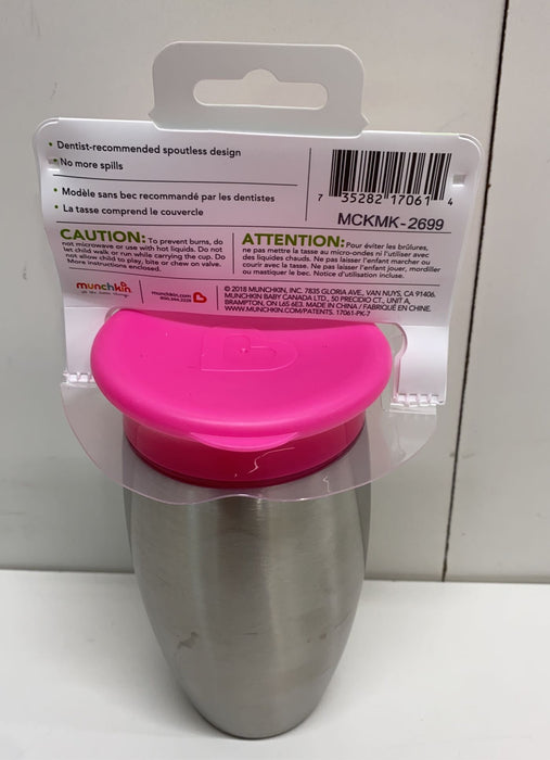 secondhand Munchkin Miracle 360 Sippy Cup, Steel Pink