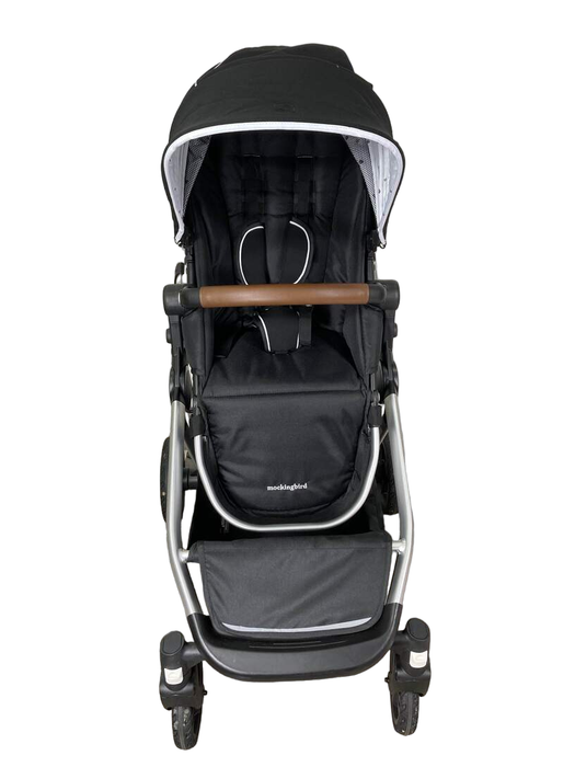 secondhand Mockingbird Single to Double Stroller, 2023, Silver with Penny Leather, Black , Watercolor Drops