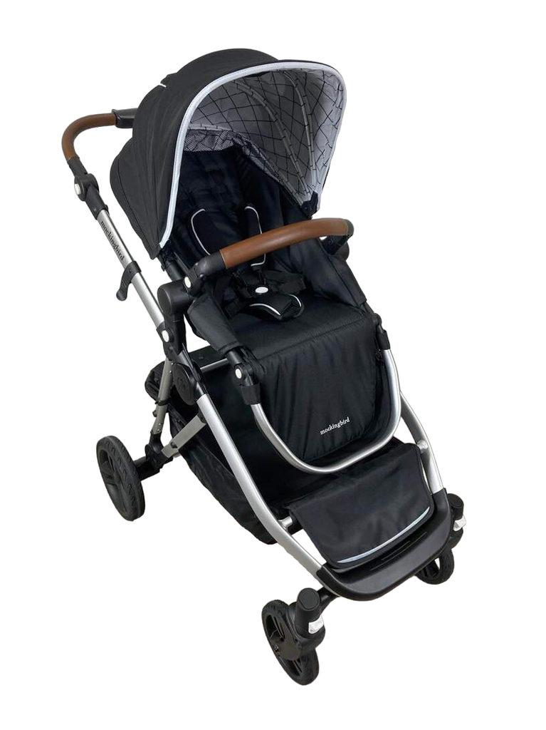 Mockingbird Single to Double Stroller, 2022, Silver with Penny Leather