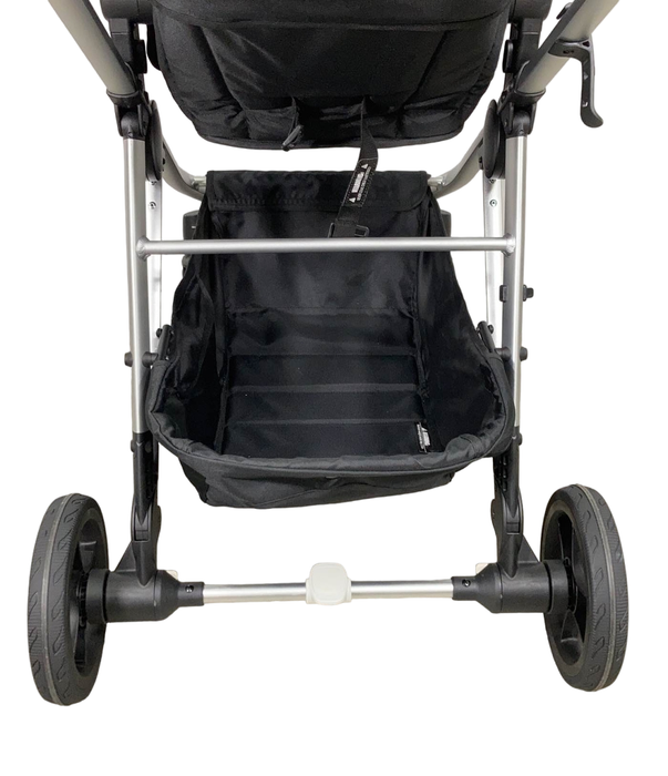 Mockingbird Single to Double Stroller, 2022, Silver with Black Leather, Watercolor Drops, Black