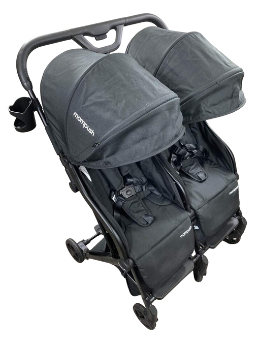 used Mompush Lithe Double Stroller, Black, 2022