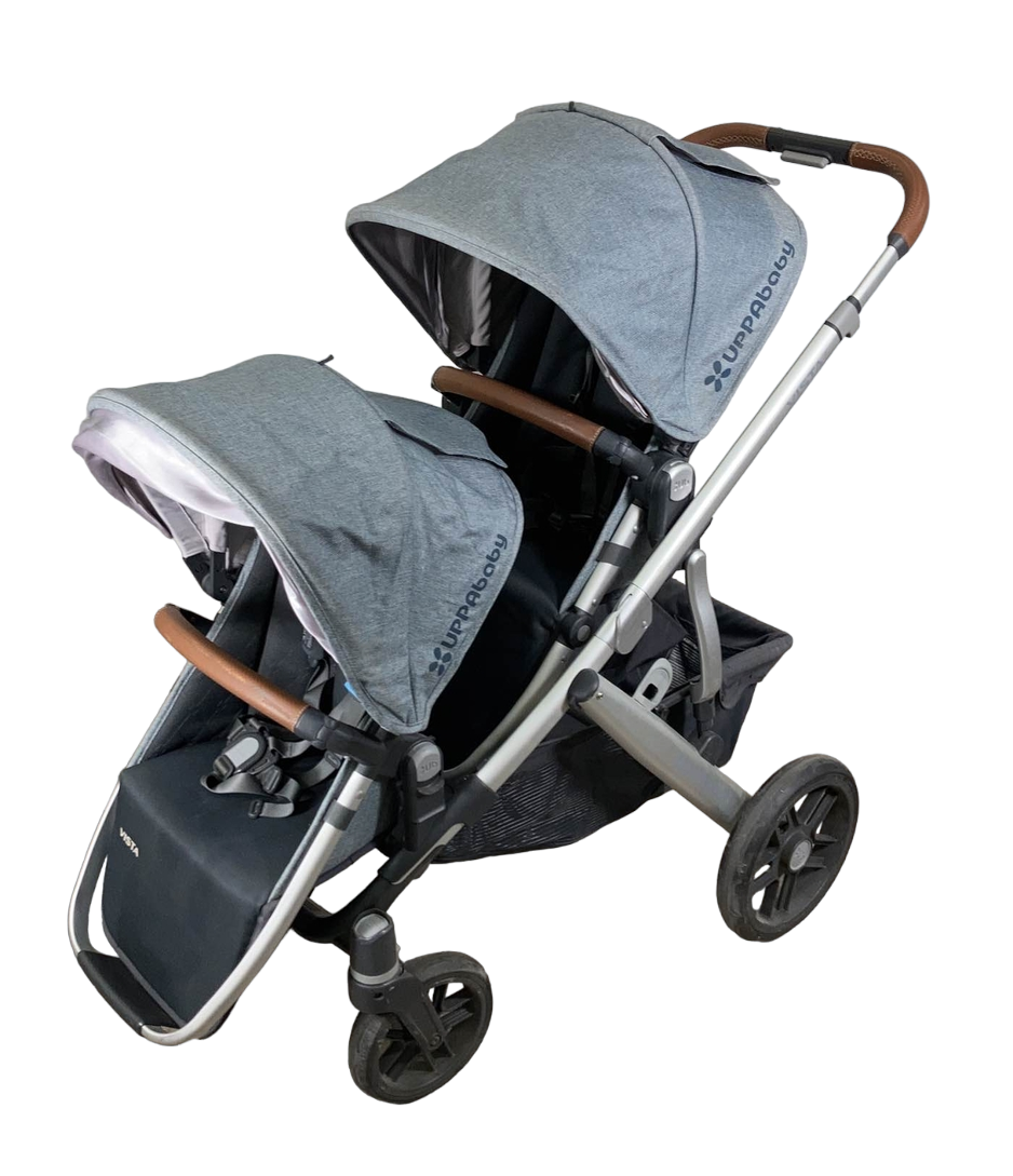 2018 uppababy cruz stroller gregory blue melange silver saddle leather UPPAbaby CRUZ V2 Stroller, Gregory (Blue Melange), 2018