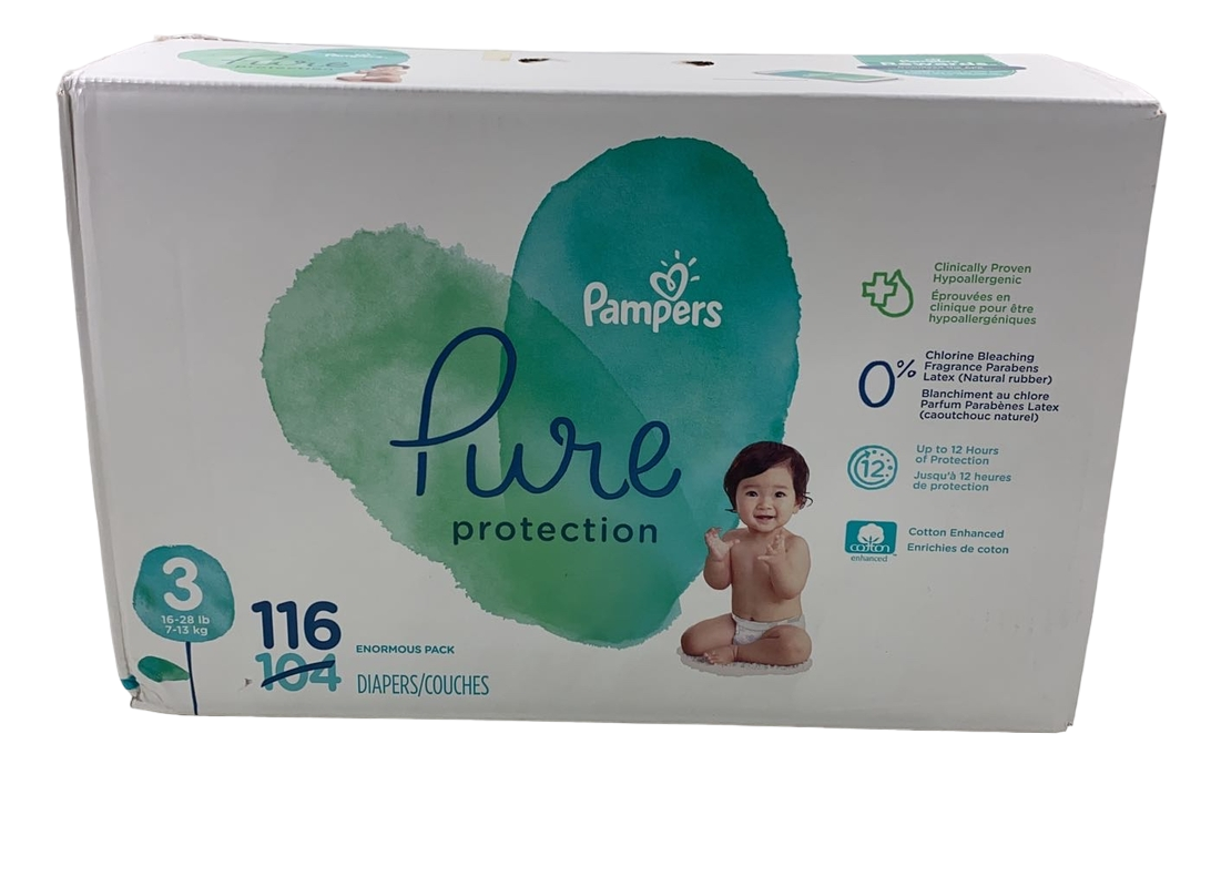Pampers Pure Protection Disposable Baby Diapers Size 3…