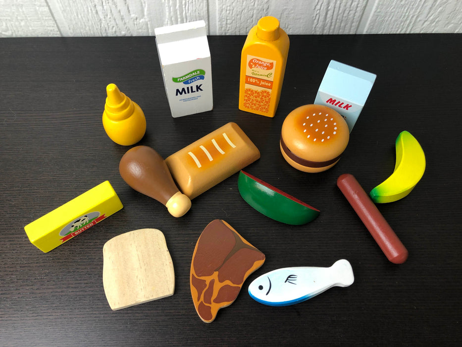 used BUNDLE Wooden Play Food Sets