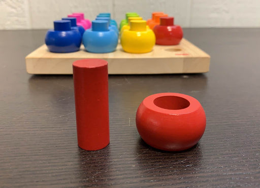 secondhand HABA Rainbow Wheels Pegging Game