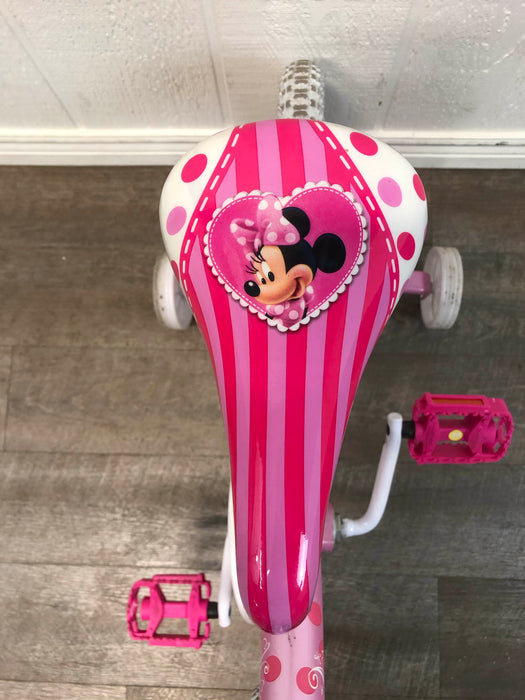 secondhand Huffy Minnie Mouse 12” Bike With Training Wheels