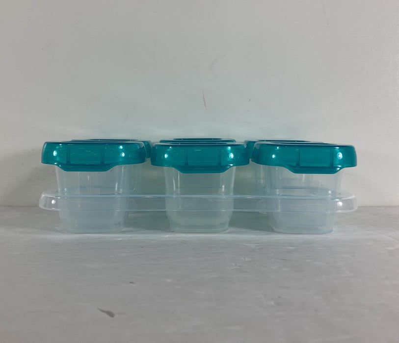 secondhand OXO Tot Baby Blocks Plastic Freezer Storage Containers 6-Pack, Teal, 2oz
