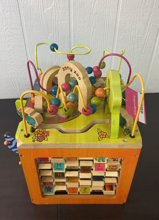 used B. toys Zany Zoo Wooden Activity Cube