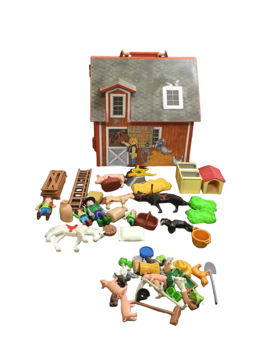 used Playmobil Take Along Barn Farm Set